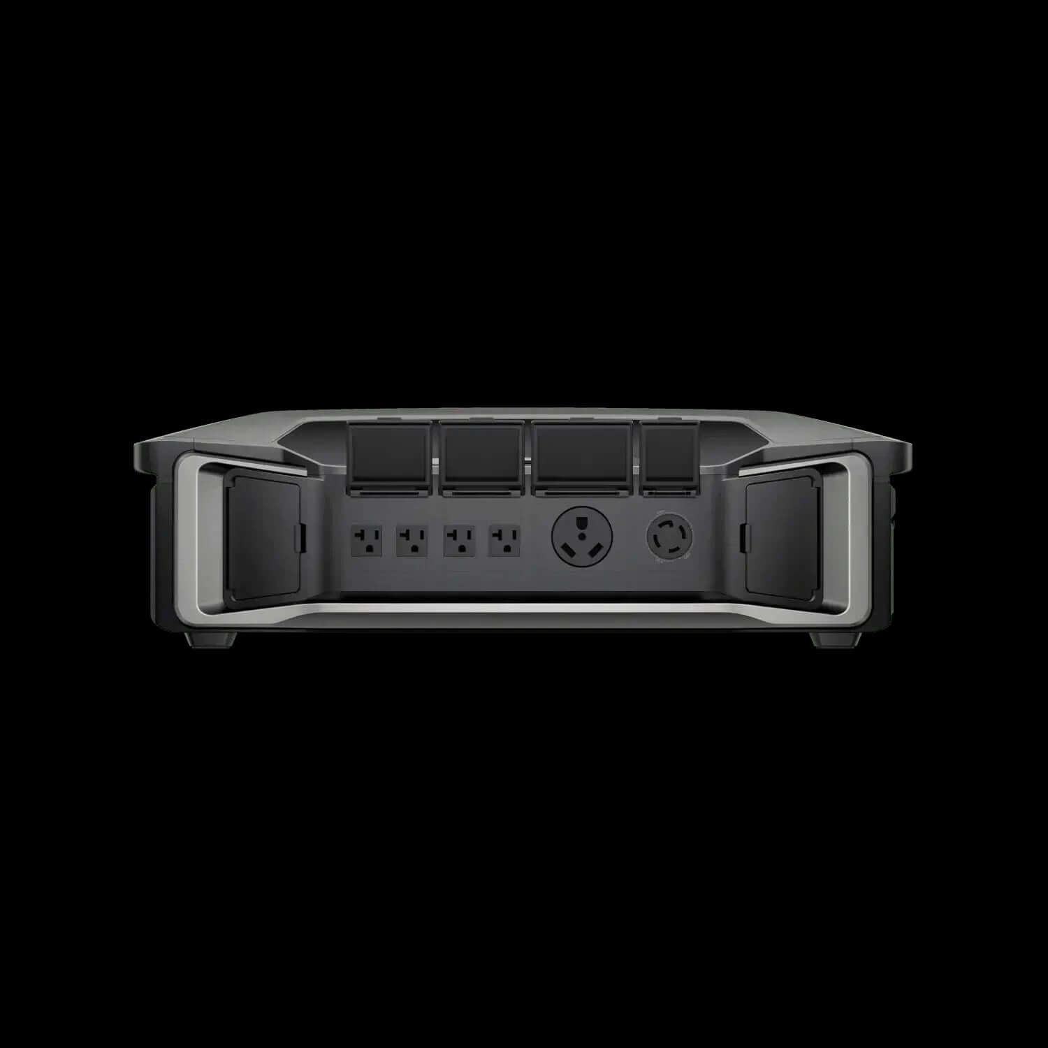 EcoFlow DELTA Pro Ultra Inverter power output section, available at Cabin Depot, showcasing multiple power outlets and smart design features.