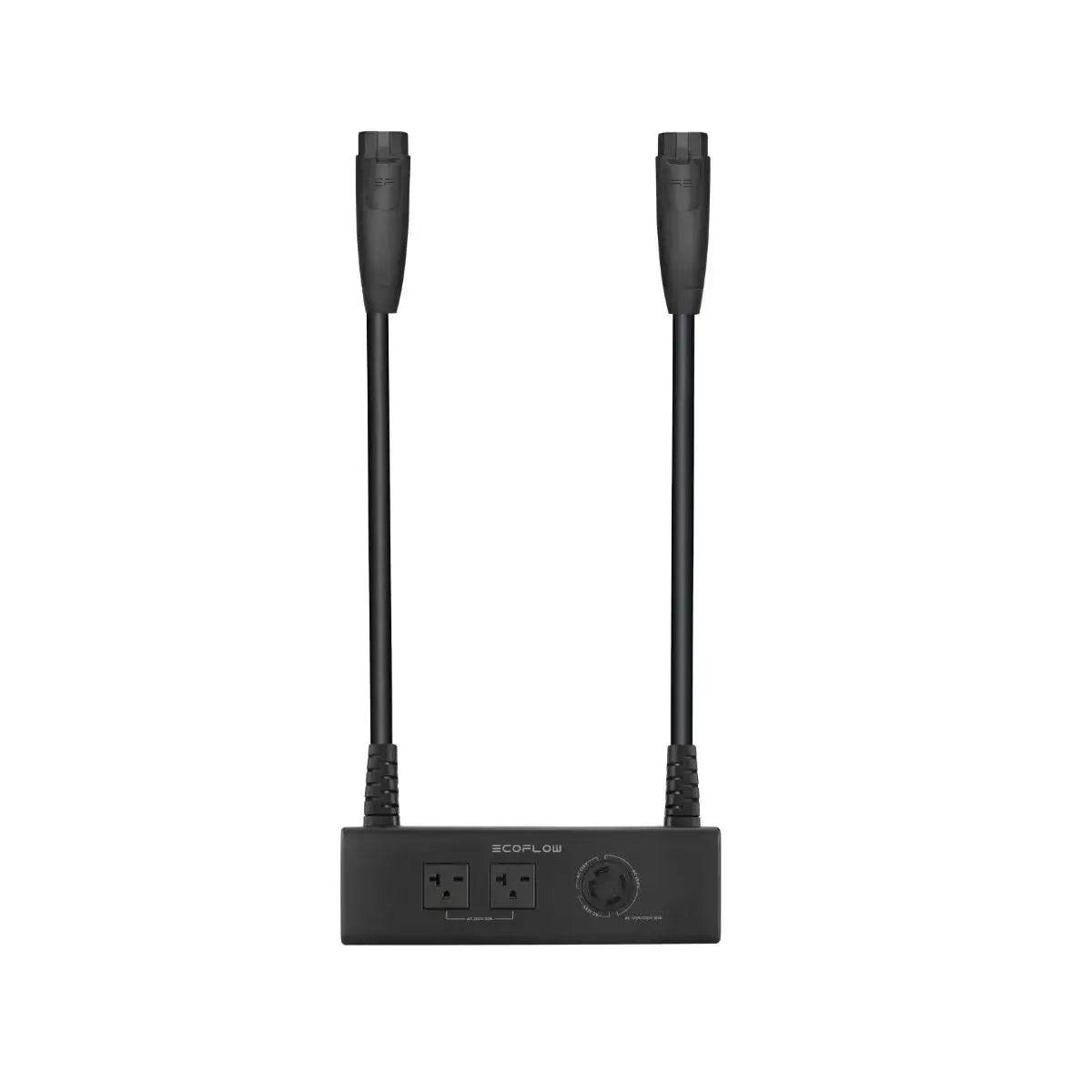 EcoFlow Double Voltage Hub for off-grid energy, connects two DELTA Pro units. Available at Cabin Depot. Provides 7200W output.