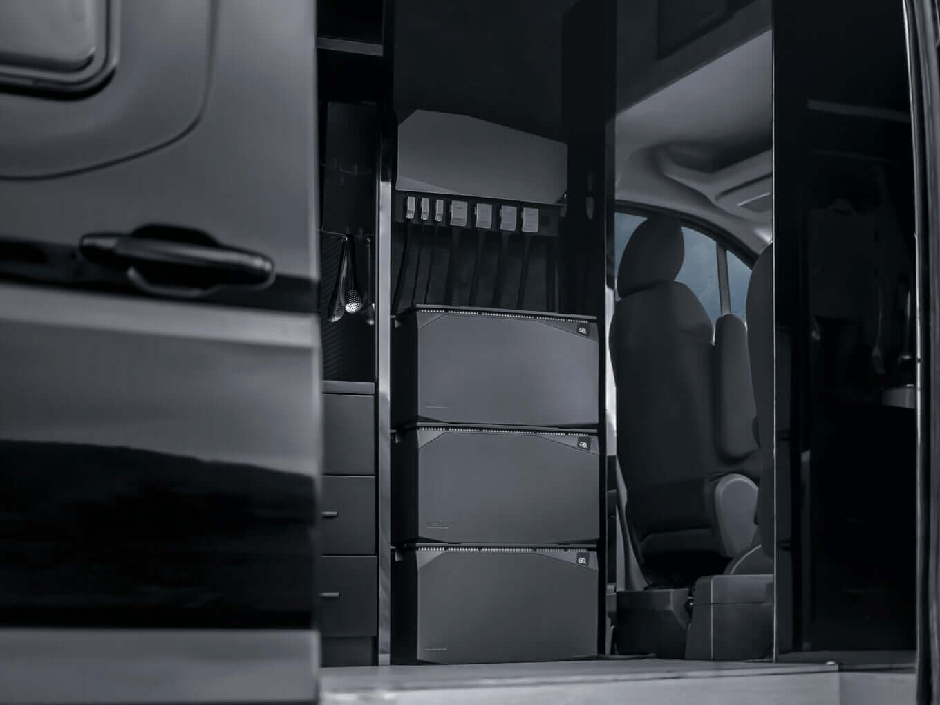 EcoFlow 2kWh Power Kits Combo 4 in van interior, perfect for RVs and off-grid builds. Available at Cabin Depot.