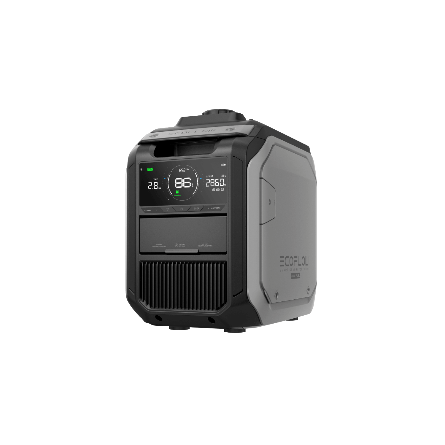EcoFlow Smart Generator 3000 Dual Fuel, portable home standby power, 3000W AC, Cabin Depot, reliable backup power solution.