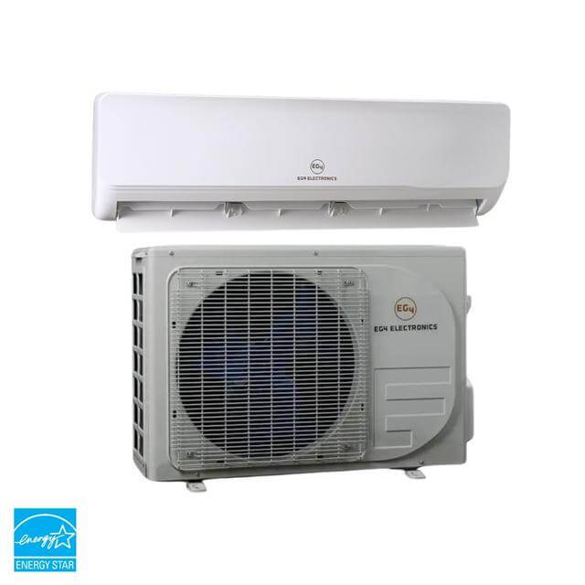 EG4 12,000 BTU Hybrid AC/DC Mini Split from Cabin Depot - Energy-efficient solar air conditioner for homes and cabins.