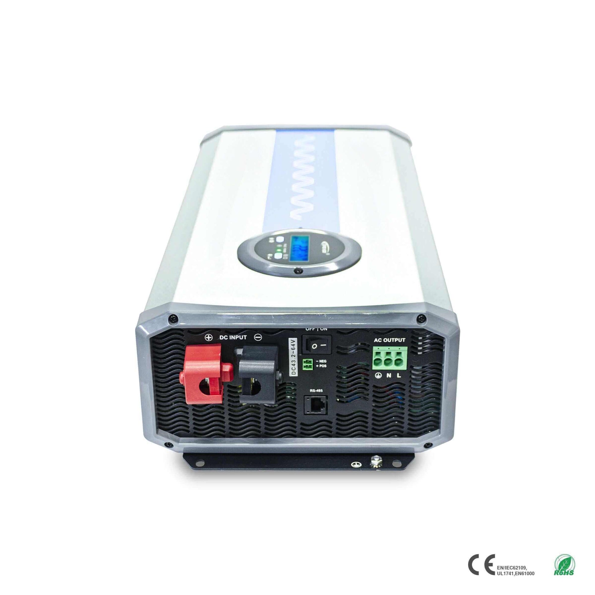 EPEver IPower-Plus 12V 3,000W Pure Sine Inverter, ETL Certified, shown at the back panel, available at Cabin Depot