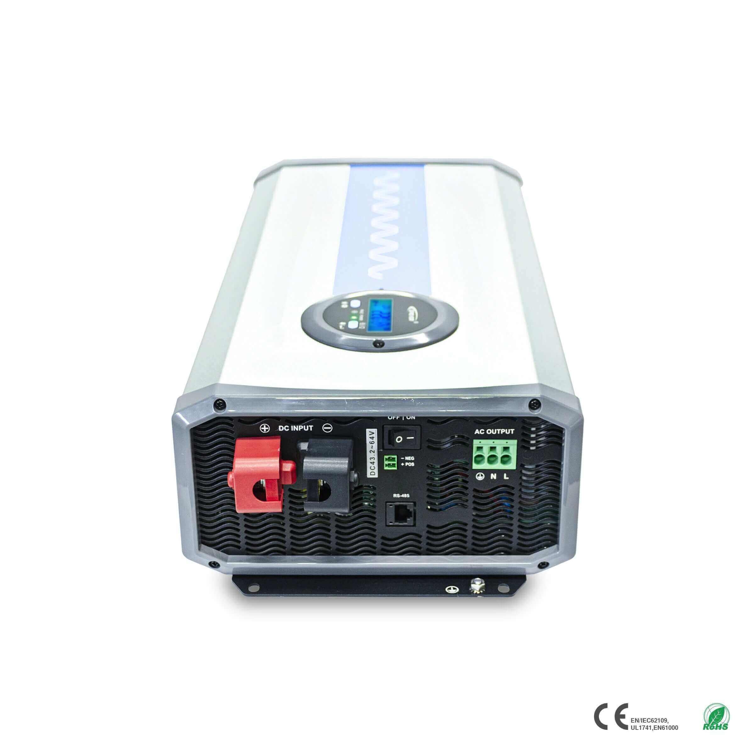 EPEver IPower-Plus 12V 3,000W Pure Sine Inverter, ETL Certified, shown at the back panel, available at Cabin Depot
