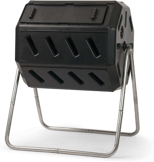 FCMP Outdoor Dual Chamber Tumbling Composter available at Cabin Depot, efficient composting solution for quick soil enrichment.