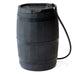 Black FCMP Outdoor 45 Gallon Rain Barrel with Hose and Traditional Wood Barrel Design