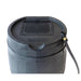 Black FCMP Outdoor 45Gal Rain Barrel with hose, designed to resemble a traditional wooden barrel, made in Canada