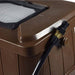 Brown Wood Grain Rain Barrel with Linking Kit and Safety Rib Design