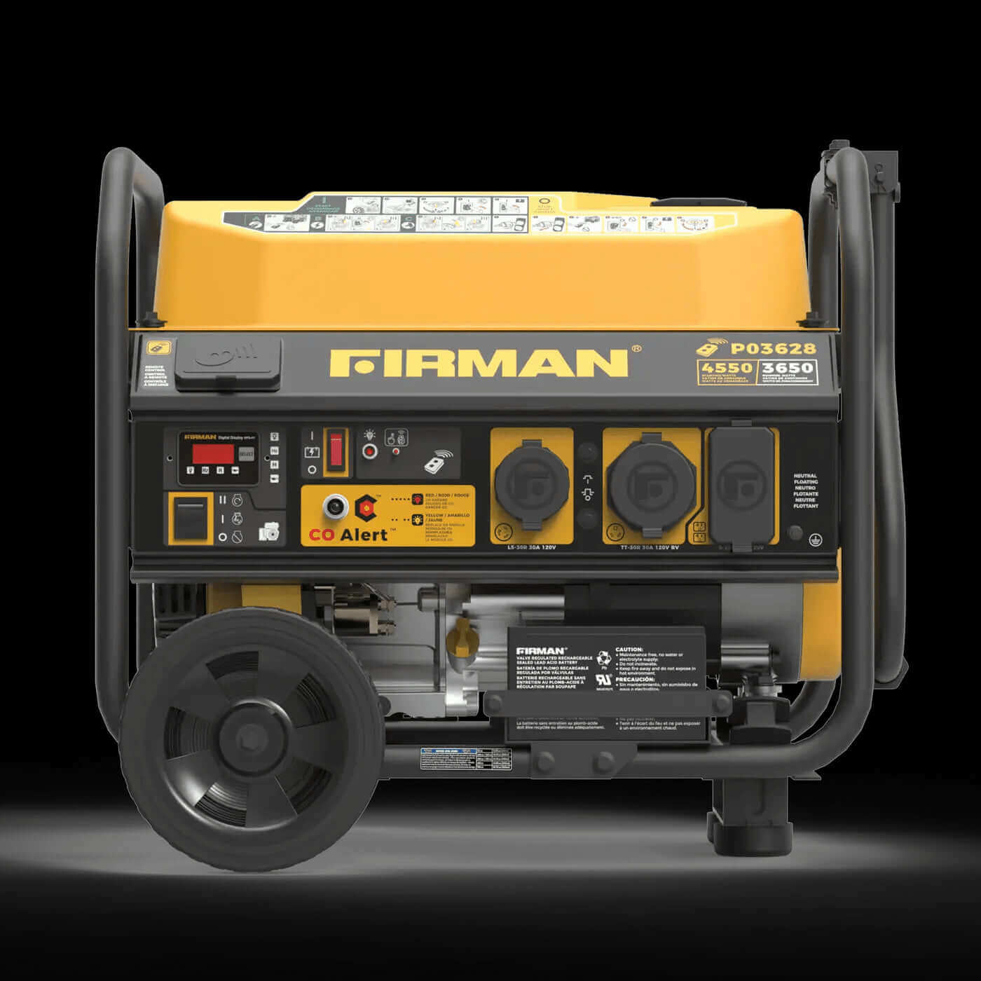 Firman 4550W gas remote start generator with CO alert, Cabin Depot optimized for efficient and reliable power solutions.