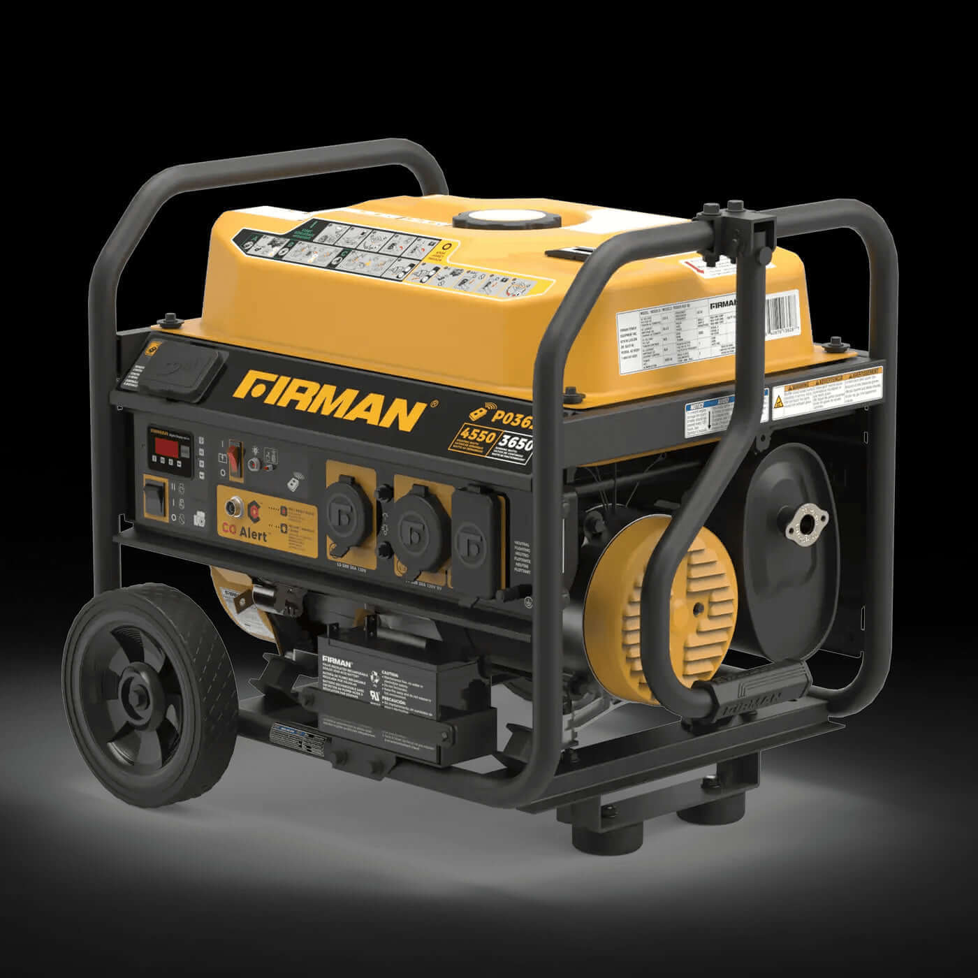 Firman 4,550W portable generator with remote start and CO alert, ideal for cabins, reliable power solution from Cabin Depot.