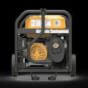 Firman 4550W Portable Generator with CO Alert, available at Cabin Depot, showcases rear view with robust black frame and easy mobility wheels.