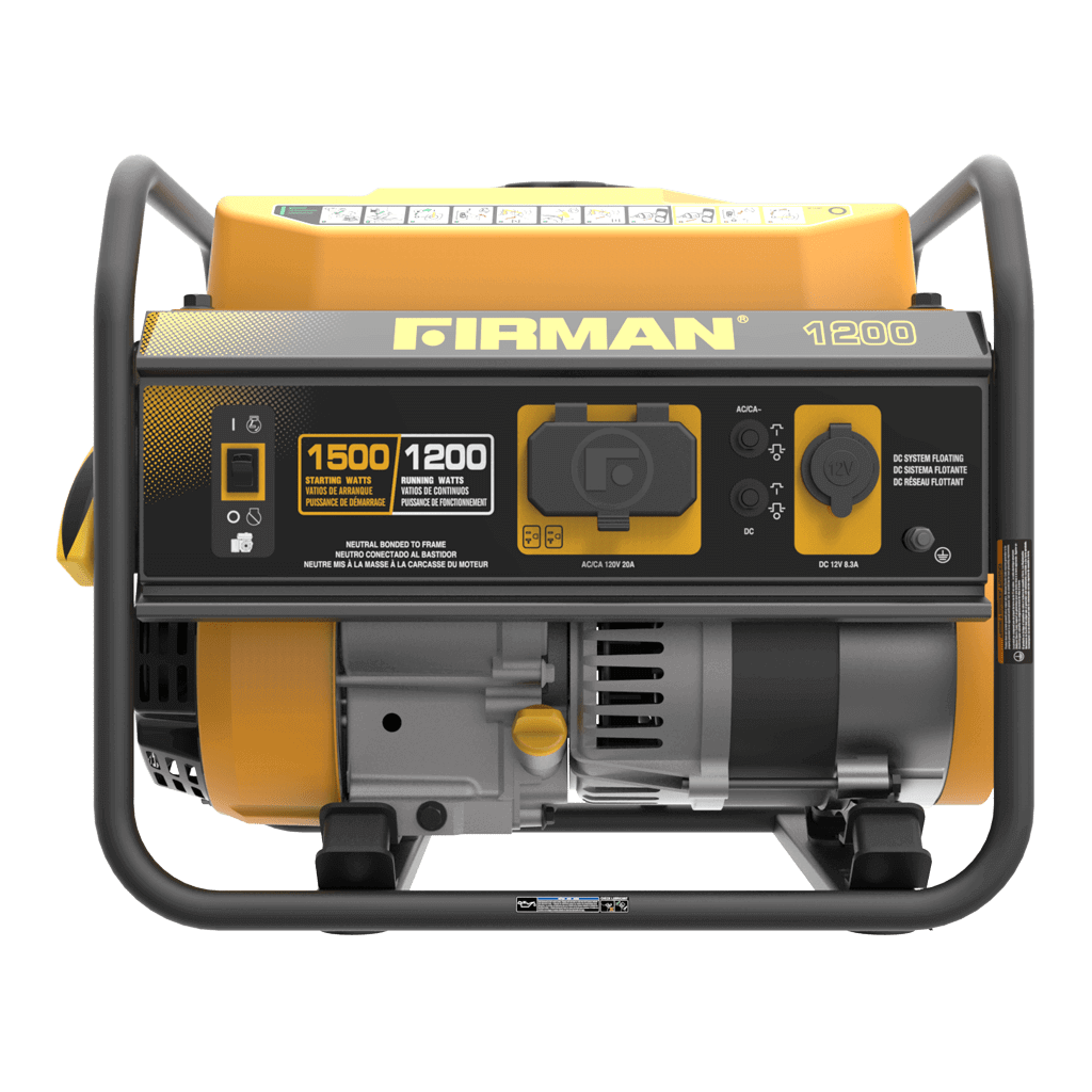 Firman P01202 1500W Generator from Cabin Depot - portable, open frame, perfect for camping with 3-year warranty.