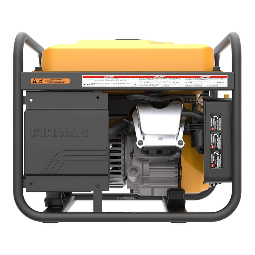Firman 1500W portable generator open frame design from Cabin Depot, ideal for camping and small appliances with recoil start system.
