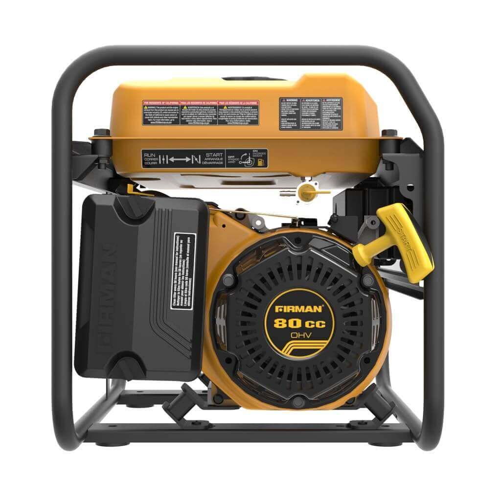 Firman 1500W Generator P01202 open frame, portable design for camping, with 3-year warranty. Available at Cabin Depot.