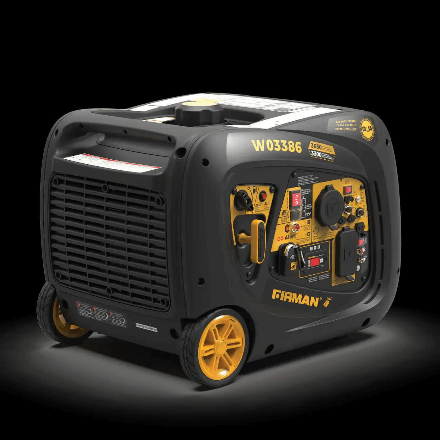 Firman 3,650W Whisper Series portable inverter generator with remote start and CO Alert, available at Cabin Depot.