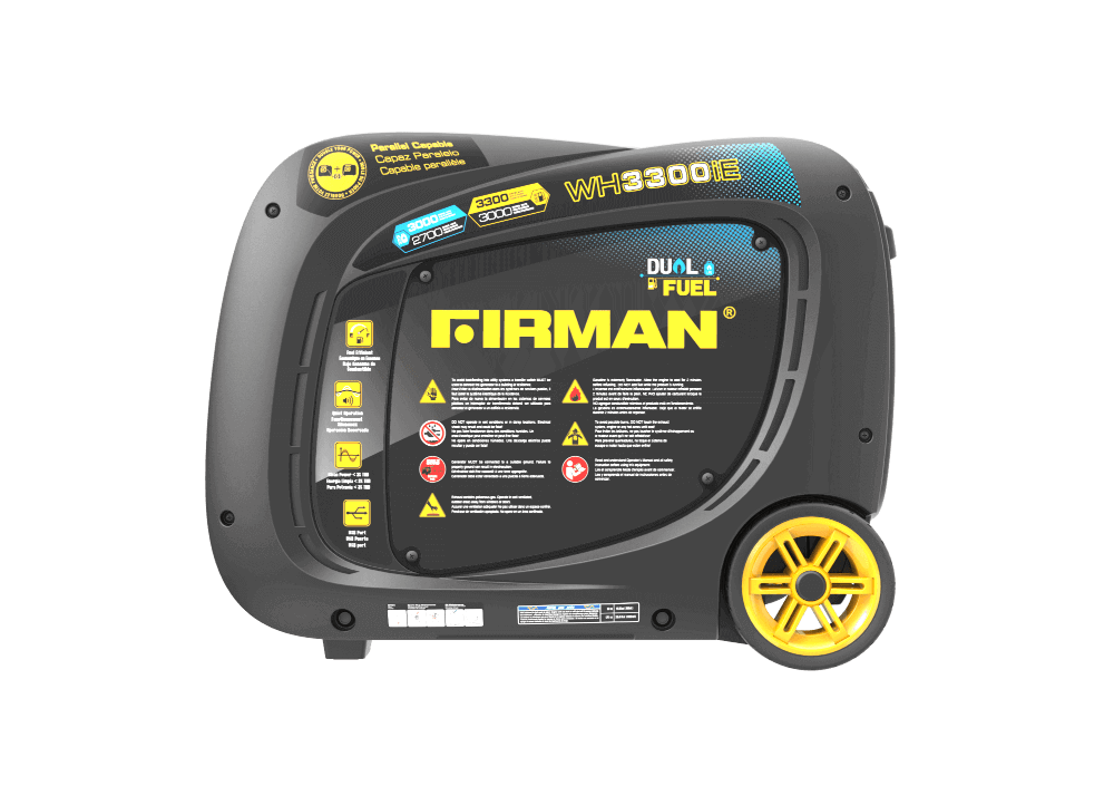 Firman Whisper Dual Fuel Generator WH03042, 3300W starting, efficient and quiet for cabin use. Available at Cabin Depot.