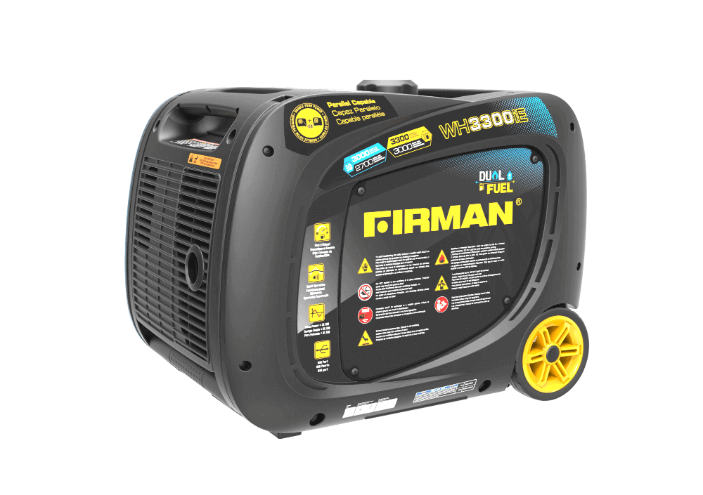 Firman Whisper Series Dual Fuel Generator, 3300 Starting Watts, Portable for Cabin Depot