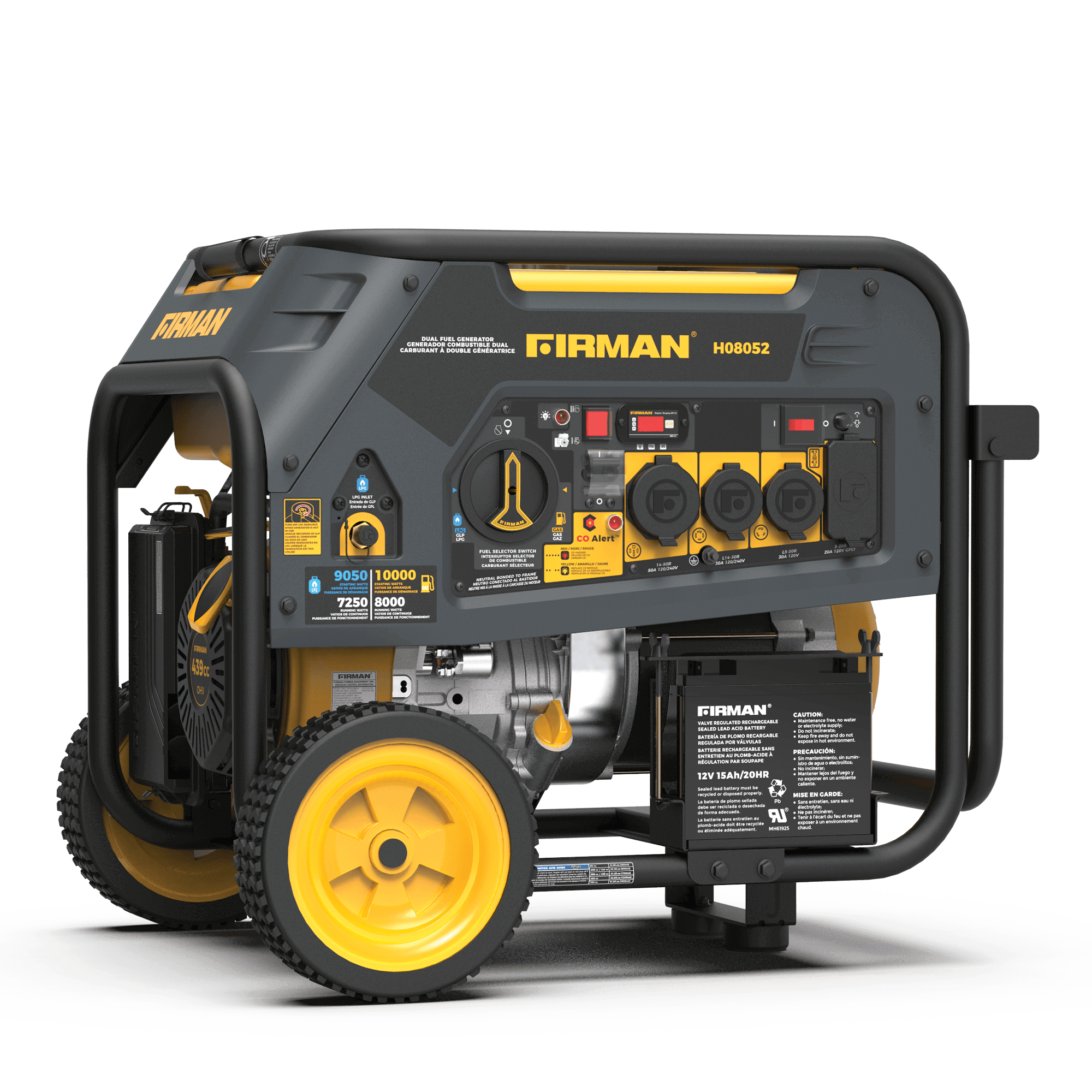 Firman Dual Fuel Portable Generator H08052 for RVs and backup power, available at Cabin Depot.