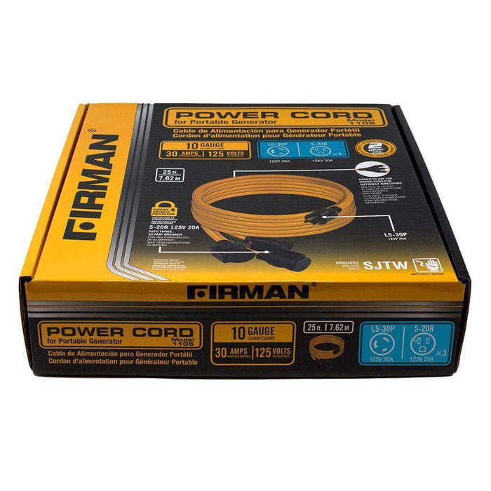 Firman 30A L5-30P To 5-2-Rx3 Power Cord - Generator Accessories by Firman