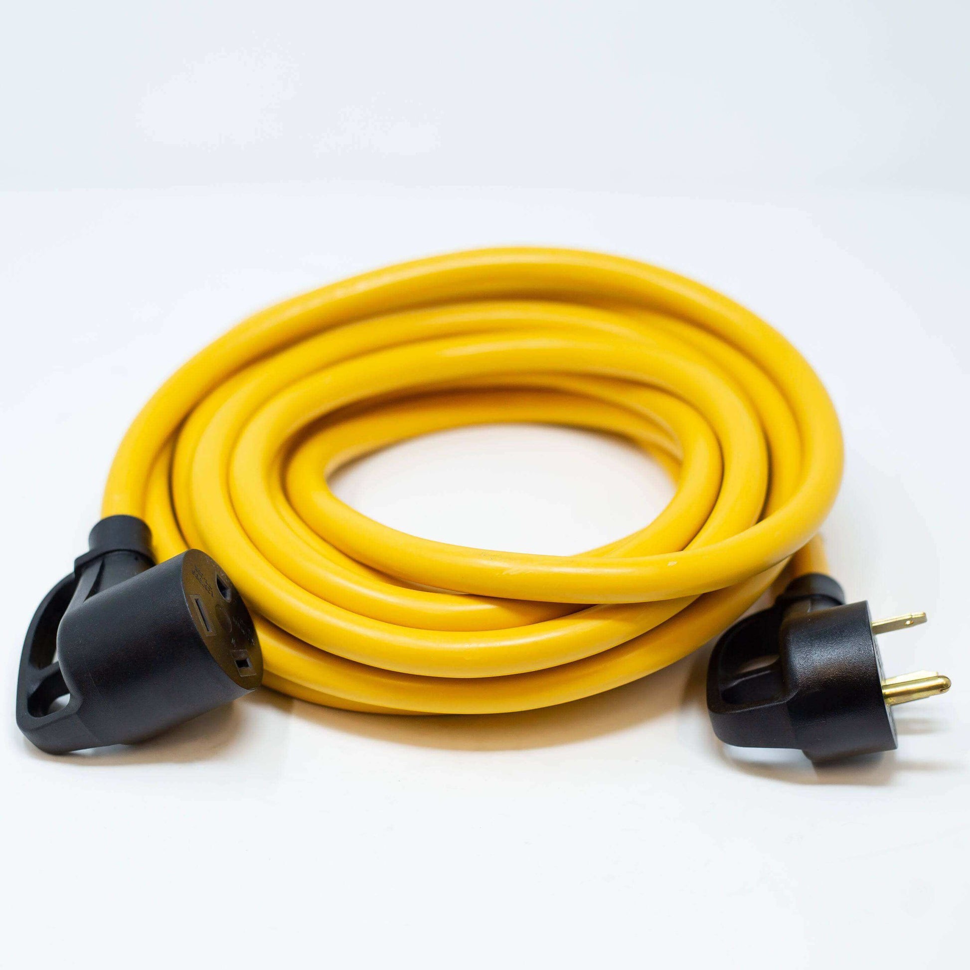 Firman TT-30P to TT-30R 25FT RV Extension Cord, 30 AMP, 3750W, outdoor use, gold color, Cabin Depot, 2-year warranty product image