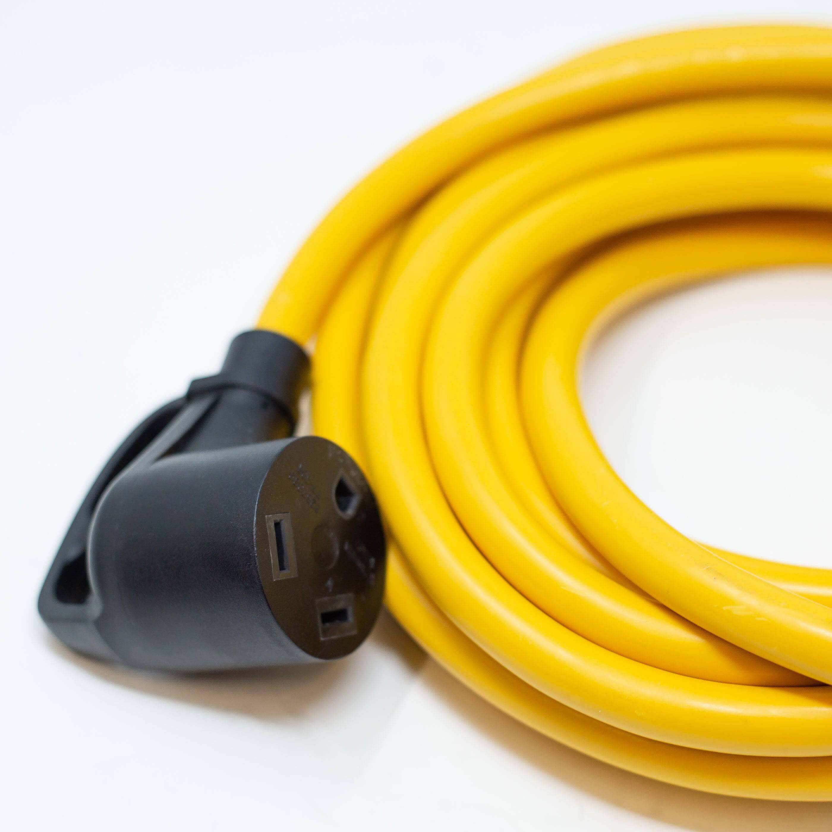 Firman TT-30P to TT-30R 10 Gauge RV Extension Cord, 25FT, outdoor use, yellow, Cabin Depot, 3750 Max Watt, gold color, for FIRMAN Generator.