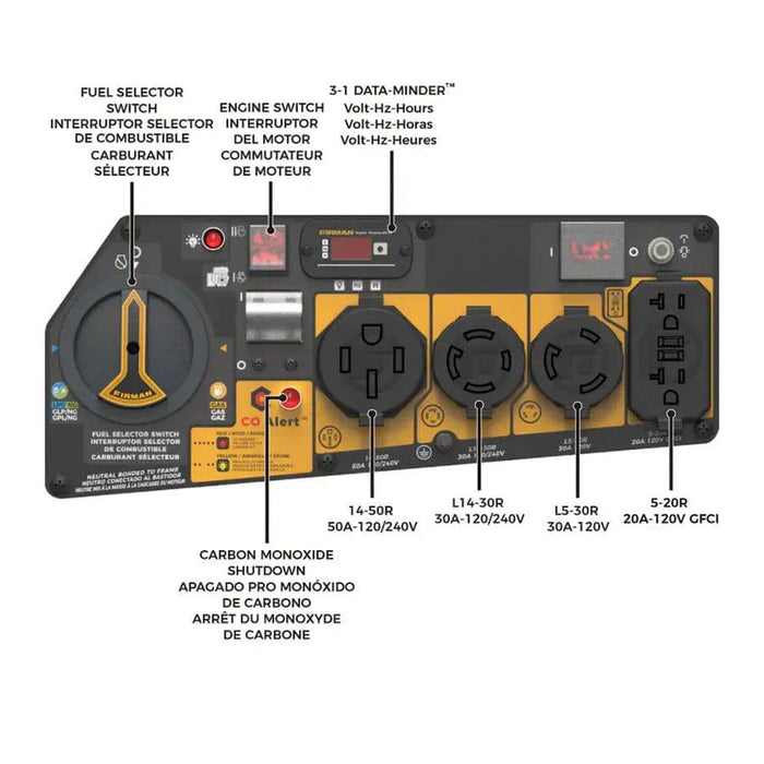 Firman 8,000W 120/240V Tri-Fuel Electric Start Portable Generator With CO Alert - Generators by Firman