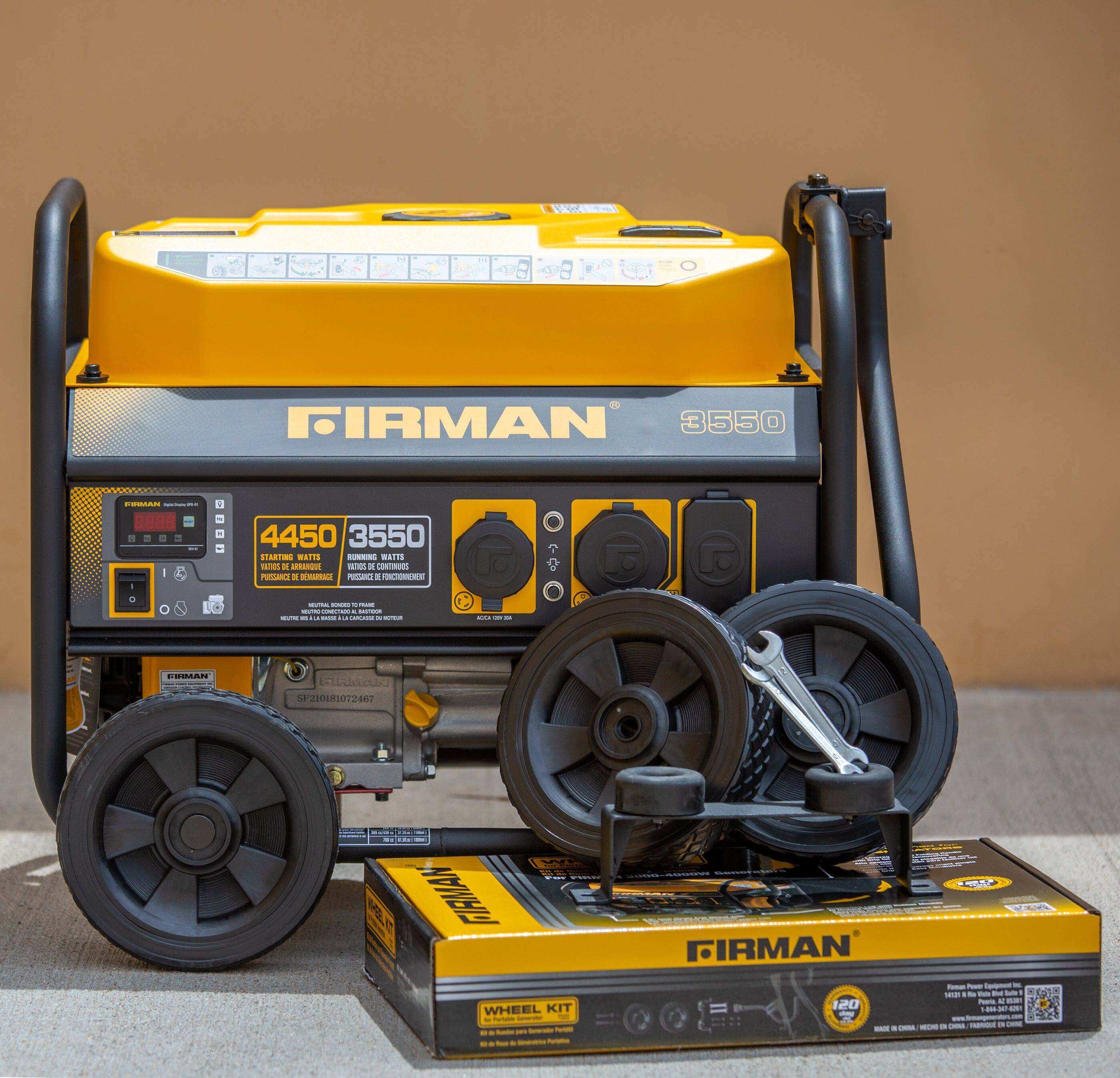 Firman Generator with Wheel Kit for Easy Portability - Available at Cabin Depot