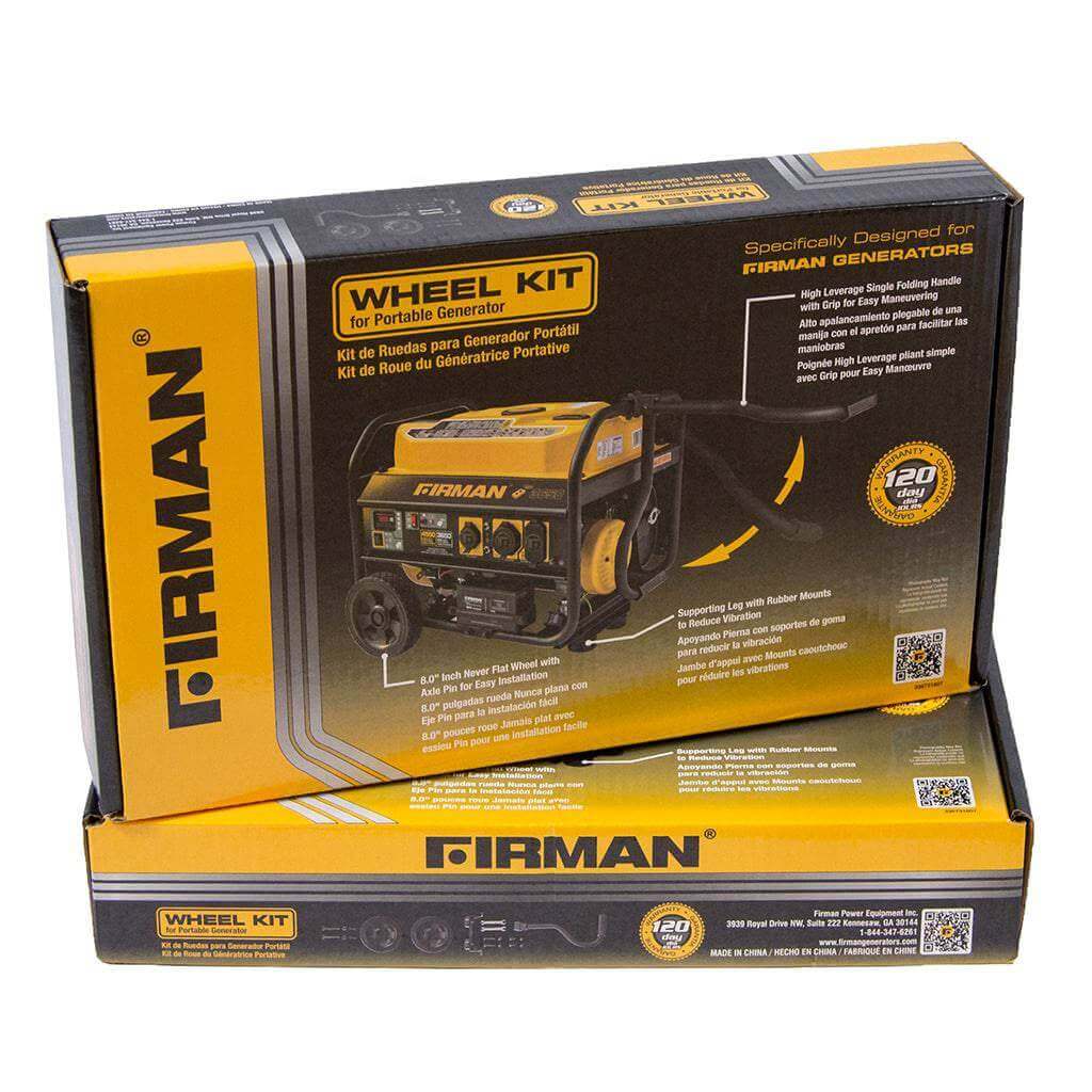 Firman Generator Wheel Kit packaging showcasing portability and durability for Cabin Depot customers.