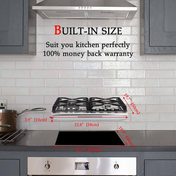 GaslandChef 24" Stainless Steel Stovetop with 4 Burners, perfect built-in fit, shown in modern kitchen.