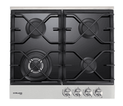 GaslandChef 24" black tempered glass cooktop with 4 burners, compatible with LPG and natural gas. Available at Cabin Depot.