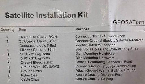 GEOSAT Pro Antenna Or Satellite Installation Kits - by GeoSat