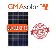 Bundle of 12 GMA Solar Panels 150 Watt, Made in Canada, available at Cabin Depot with quantity discounts, featuring eco-friendly power solutions.