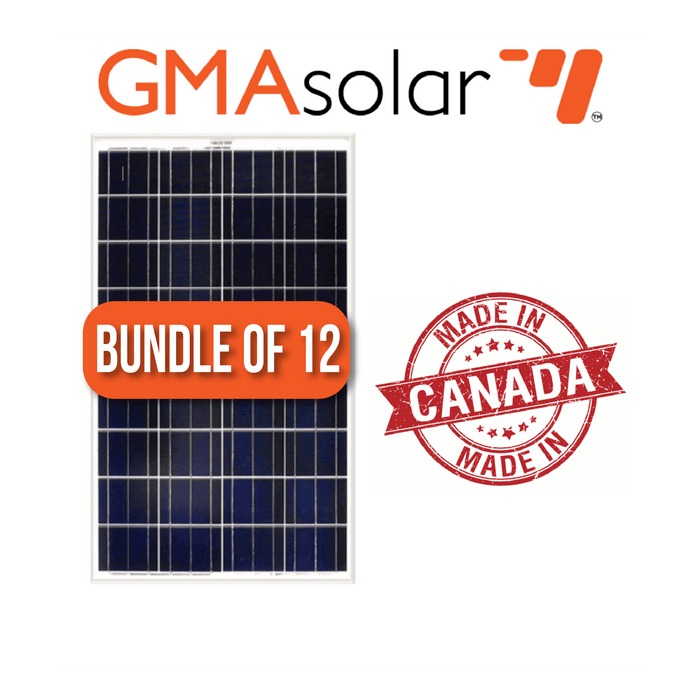 Bundle of 12 - 150 Watt Poly GMA Solar Panel - by GMA Solar