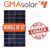 Bundle of 32 GMA Solar 150W Panels, Made in Canada, Available at Cabin Depot
