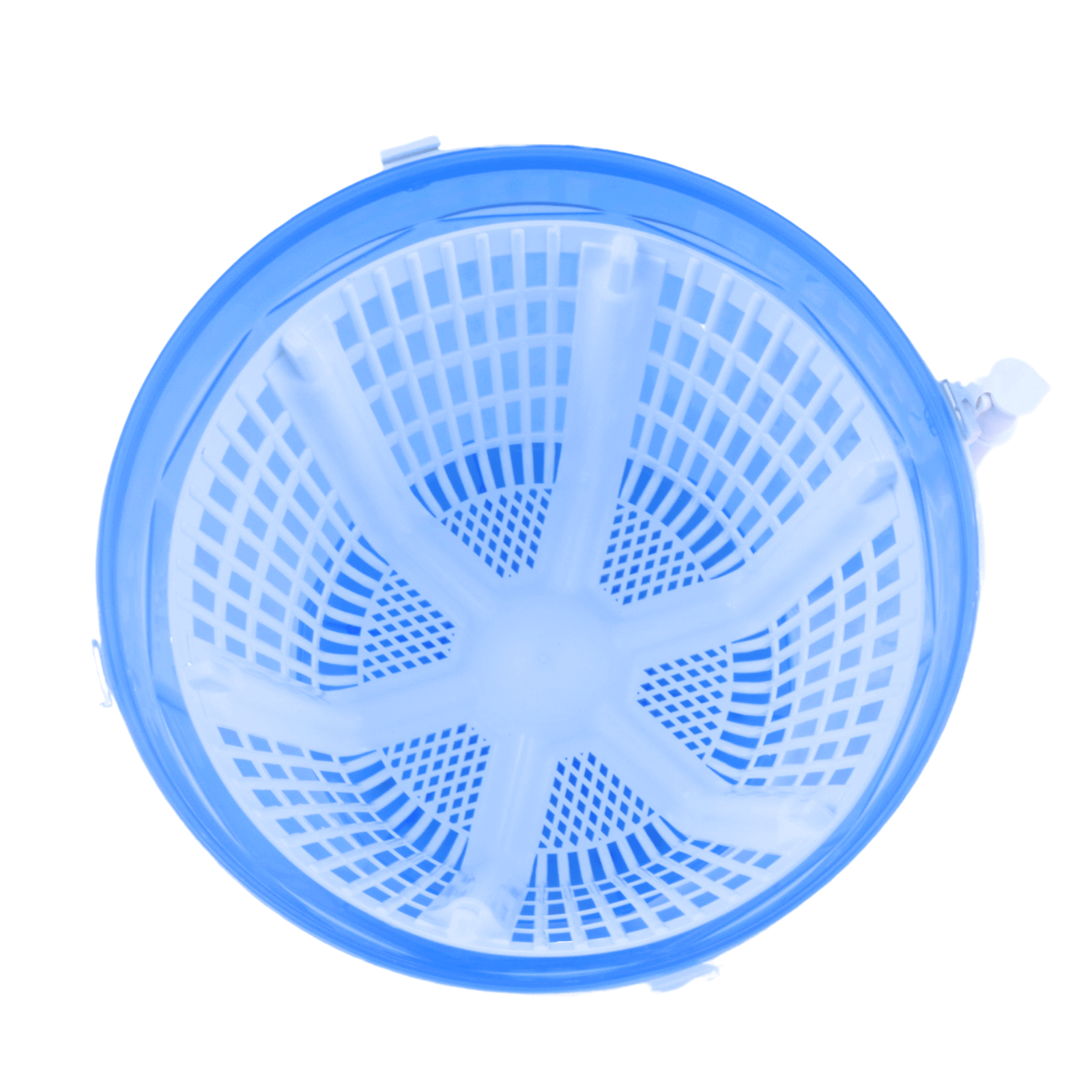 Blue spin basket for HomeStead Appliance OTTER hand-powered washing machine, ideal for cabin and off-grid use, available at Cabin Depot.