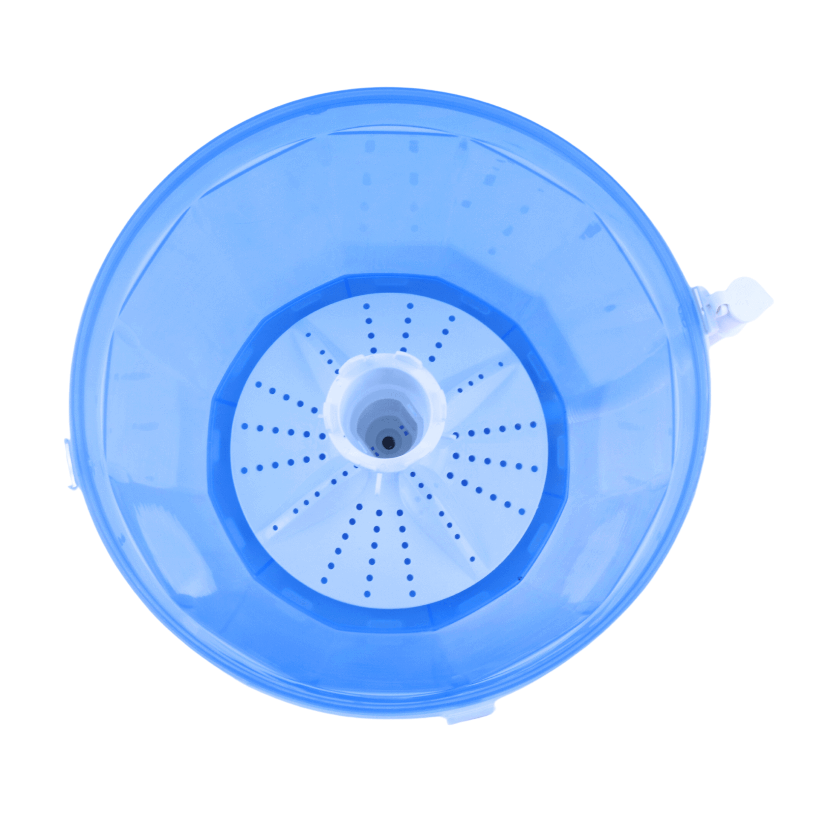 Top view of OTTER Hand Powered 2-In-1 Washing Machine drum by HomeStead Appliance - Portable manual washer for Cabin Depot.