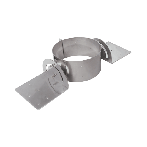 Summum Pro Roof Support for chimney pipe, 304 Stainless Steel, by Cabin Depot. Adjustable roof pitch, supports cathedral ceilings. Product SC-6RFS-2.