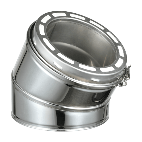 Summum Pro 45" Elbow stainless steel with clamps, CAN/ULC certified, Cabin Depot product, model SC-6EL45, indoor/outdoor use