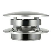 Summum Pro Rain Cap with Shield made of 304 stainless steel from Cabin Depot. Protects against weather, sparks, and animals. Product SC-6RC02.