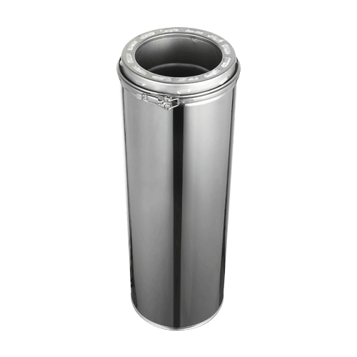Summum Pro 48 inch 6 inch chimney, stainless steel, Cabin Depot exclusive, easy install, Canada, lifetime warranty, mirror finish.