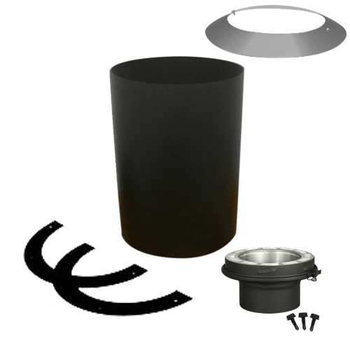 Summum Pro Round Ceiling Support + Trims + Flue Extension - Non-insulated 16" - Fireplace & Wood Stove Accessories by SUMMUM PRO