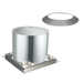 Summum Pro insulated attic shield with adjustable collar for chimney safety, model SC-6IAIS-2, shown with technical drawing elements.