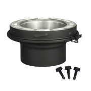 Summum Pro Flue Extension for Cabin Depot chimneys, connects stove pipes or appliances; includes 3 screws. Product number SC-6ADP-P.