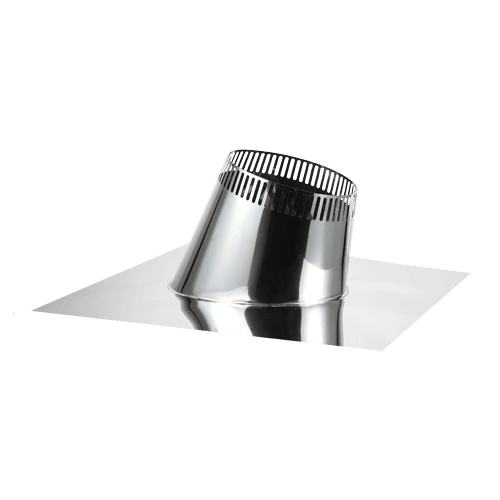 Summum Pro 5 - 30 Degree Roof Flashing with Storm Collar from Cabin Depot, made of 304 stainless steel for roof sealing and ventilation.