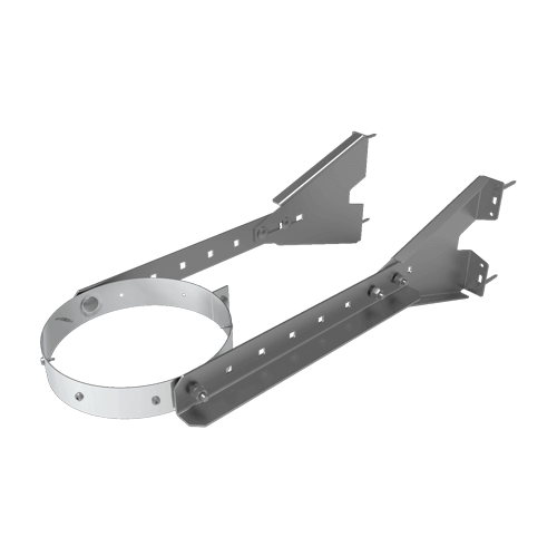 16-inch adjustable wall bracket for SUMMUM PRO chimney, Cabin Depot product, stainless steel band with galvanized brackets, SC-6AWB16.