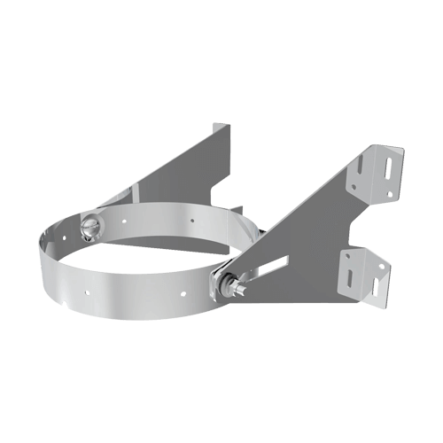 Summum Pro Adjustable Wall Support and Tee Bracket 5" for chimney installation, 304 stainless steel with galvanized brackets