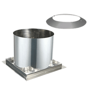 Summum Pro Firestop with Radiation Shield by Cabin Depot, SC-6FRS-2, includes collar. Prevents contact with chimney pipe.