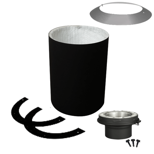 Summum Pro Round Ceiling Support + Trims + Flue Extension -Insulated 16" Wood Stove