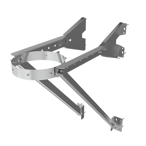 Summum Pro Adjustable Tee Support 16" with 304 Stainless Steel Band and Galvanized Brackets, Product SC-6ATS