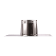 Summum Pro Roof Flashing with Storm Collar for Cabin Depot, stainless steel, enhances roof sealing and air circulation.