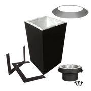Summum Pro 36-inch square ceiling support kit with trims and flue extension for chimneys, available at Cabin Depot.
